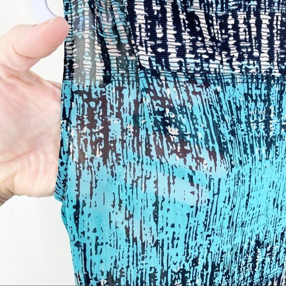 ZOA New York Sleeveless Aqua‎ Print Blouse Sz S - Picture 7 of 12